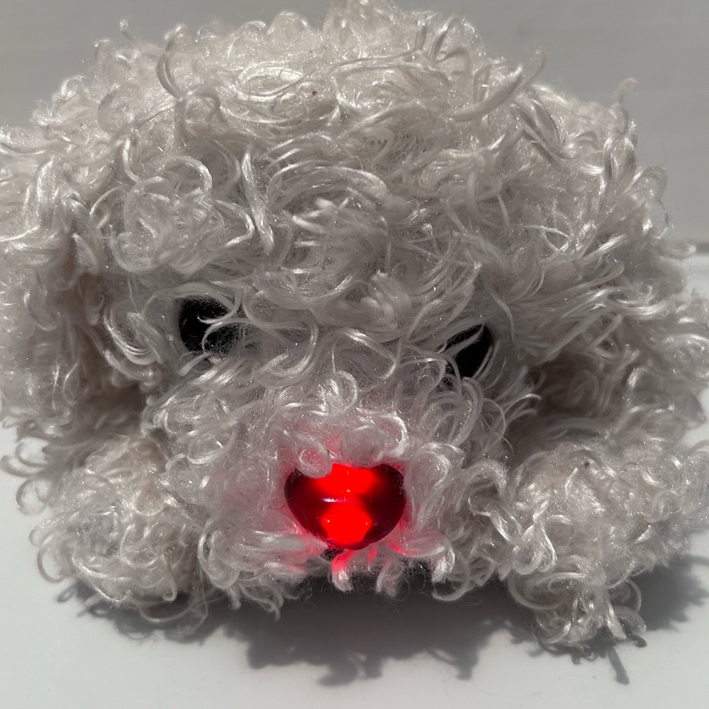 Mattel Barbie WHITE Poodle Sounds Talk PUPPY DOG 13" Plush Nose Lights Up